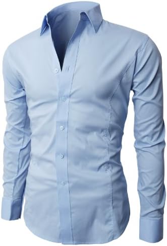 H2H Men's Wrinkle Free Slim Fit Dress Shirts