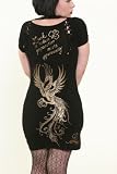 Ed Hardy - Ed Hardy Christian Audigier Black Peacock Tattoo Dress Small