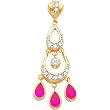 Gold Plated Cubic Zirconia Chandelier Earrings