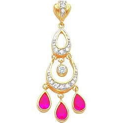 Gold Plated Cubic Zirconia Chandelier Earrings