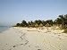 Thatch Umbrellas and a Canoe on a Deserted Tropical Beach Photographic Poster Print by Wolcott Henry, 48x64