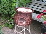 CAT DOG BASKET 2 TIER WITH CUSHION RUSTIC WICKER