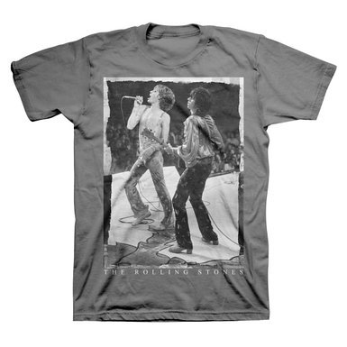 The Rolling Stones Mick & Keith Live Photo T-shirt - Gray (X-Large)