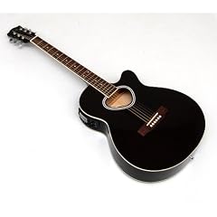 4/4 Elektro Akustik Westerngitarre in schwarz mit eingebautem LCD Digital Stimmger�t und 4 Band Tonabnehmer / Equalizer