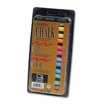 Office Product: Quartet 305003 Omega® Nontoxic Low Dust Chalk, Assorted Colors, 12 Sticks per Pack