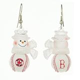 MLB Snowman Football Earring (Set of 2) Team: New York Mets