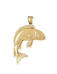 Dazzlers Solid 14k Gold Mahi Mahi Fish Charm Pendant Available in three colors from jewelsberry (weights: 7.4 grams only)