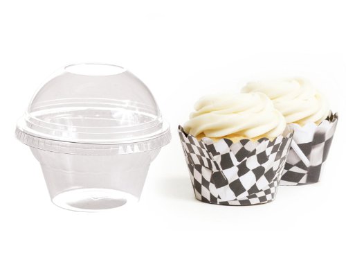 Dress My Cupcake Favor Dome Containers with Wrappers DIY Kit, Race Car, Set of 25