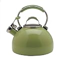Kitchen Gourmet Essentials 2 Quart Porcelain Tea Kettle, Green