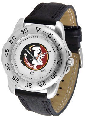 Florida State Seminoles Suntime Mens Sports Watch w/ Leather Band - NCAA College Athletics