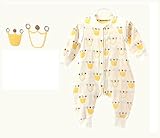 6重ガーゼスリーパー 袖外せる 2way仕様 長袖　キッズ ベビー　綿100%　寝具　秋冬　防寒　オールシーズン使用可能　選べる3色 (L(80cm), クラウン)