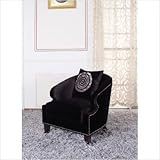 Black Armen Living Contessa Club Chair with Nailhead Accents