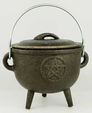 Medium Pentagram Cast Iron Cauldron