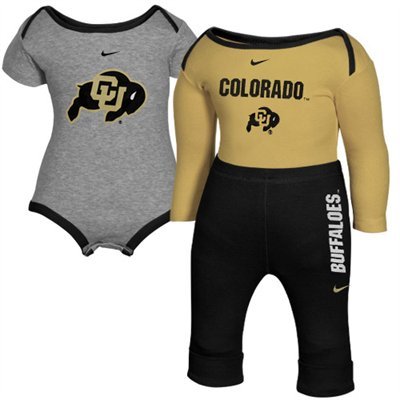 Nike Colorado Buffaloes Infant Ash-Gold-Black Double Creeper & Pants Set