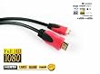 Premium Gold Plated MINI HDMI-HDMI 1.4 Flat Cable(Black/Red)M/M-6FT