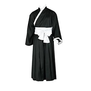 Bleach Cosplay Costume - Ichigo Kurosaki Kimono Black Kid Small