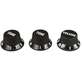 Fender Strat Knobs, One Volume, Two Tone,  Black