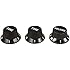 Fender Strat Knobs, One Volume, Two Tone,  Black