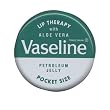 Vaseline Lip Therapy with Aloe Vera, Petroleum Jelly, Pocket Size, .7 oz (Pack of 2)