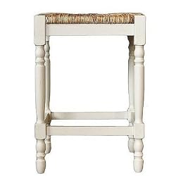 Carolina Cottage 2662-AW Hawthorne 24"Counter Stool with Rush Seat, Antique White