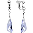 Handcrafted Austrian Crystal Provence Lavender Clip Earrings
