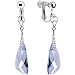 Handcrafted Austrian Crystal Provence Lavender Clip Earrings