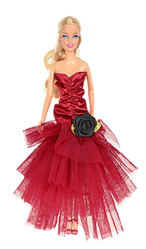 Banana Kong Doll's Red Wedding Gown Yarn Princess Dress
