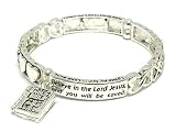 Silver Bible Faith Stretch Bracelet Fashion Costume Jewelry