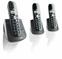 Philips CD1453B/02 schnurloses DECT Telfon mit Anrufbeantworter, incl. 2 zusätzlichen Mobilteilen