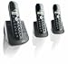 Philips CD1453B/02 schnurloses DECT Telfon mit Anrufbeantworter, incl. 2 zusätzlichen Mobilteilen