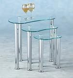 Cara Nest of Tables - Clear Glass