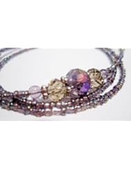 Health and Beauty: Rainbow Purple Beaded Decorative Eyeglass Holder- Purple Beaded Eyeglass Chain - ATLanyards
