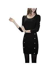 Scoop Neck Cotton/Polyester Long Sleeves Bodycon Dress 