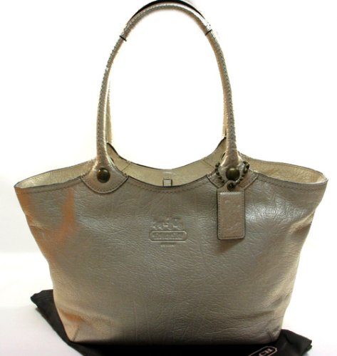 Buy NEW AUTHENTIC COACH BLEECKER METALLIC SHOPPING BUSINESS TOTE 12496 (Platinum) now!