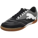 PUMA Powercat Sala Soccer Shoe,Black/White/Aged Silver,7 D US