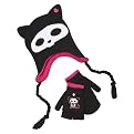 Girls' Skeleanimal Hat and Glove Set - Black