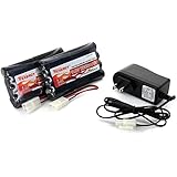 2pcs 9.6V 2000mAh NiMH Battery Packs for RC Car, Robots, Security + Simple Pack Charger