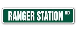 RANGER STATION Street Sign national park trail camping