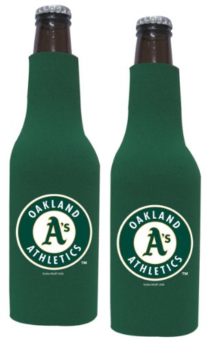 Oakland Athletics Beer Bottle Koozie | Athletics Neoprene Bottle Suit with Zipper - Set of 2