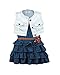 Cute Baby Girl Kids Outfit Clothes Clothing Solid Coat + Denim A-line Dress 2 Pcs Set