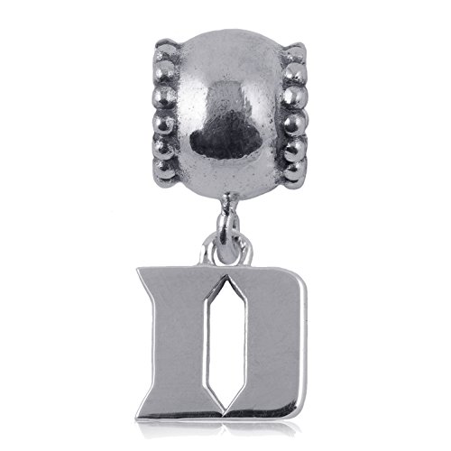 NCAA Duke Blue Devils .925 Sterling Silver Daisy Charm Bead, Duke Jewelry