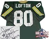 James Lofton Autographed/Hand Signed Custom Green Jersey with HOF 03 Inscription