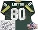 James Lofton Autographed/Hand Signed Custom Green Jersey with HOF 03 Inscription