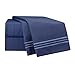Clara Clark Bed Sheets, Premier 1800 Series 4 Piece Bed Sheet Set, Deep Pocket, Wrinkle, Fade, Stain Resistant, Luxury Soft Bedding Sheets & Pillowcases, Queen, Navy Blue
