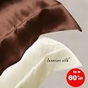 Pair of 100% Charmeuse Silk Pillowcases Oxford Style Silk Pillow cases (IVORY) 50 cm x 75 cm + 7cm Border - RRP &pound;90