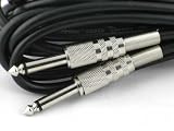 Black Guitar Lead Cable: 20ft / 6m (Straight Jack to Jack) Leads / Cables for Electric, Bass & Acoustic Guitars, Keyboard, Digital Piano
