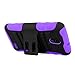 Cellularvilla Lg Lucid 3 VS876 Purple Black Prime Series Hard Soft Dual Layer Holster Case KickStand with Locking Belt Swivel Clip Cover Protector