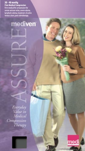 Mediven Assure, Closed Toe, 30-40 mmHg, Panty-Maternity Compression Stocking, Medium, Black