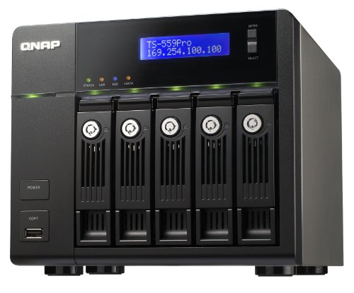 QNAP TS-559 Pro+ 5-Bay superior performance NAS with iSCSI and VMWare Ready for business users