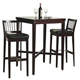 Home Styles Furniture 3-Piece Solid Wood Pub Table Bar Stools Set in Coffee ....